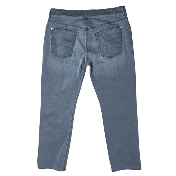 Seven 7 For All Mankind Gray Straight Leg Jean's Mens Size 34 (Measures 35x28.5) - Picture 5 of 6